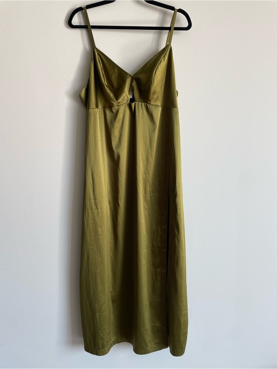 Parade Dresses & Skirts - Parade satin slip dress maxi nighty peekaboo cutout side slit fairy vamp XL
